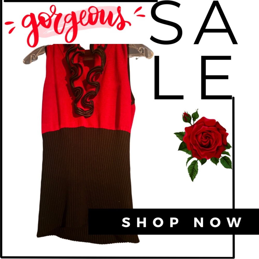 Gorgeous, soft, red ruffled sweater.